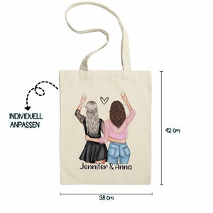 Best Friend Jute Bag Personalized Name Birthday Gift Best Friend Girlfriend Gift Create your own friendship image 2