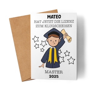 Master Card Personalizzata Uomo Master Regalo Laurea Laurea Biglietto di Congratulazioni Decorazione Laurea Esame