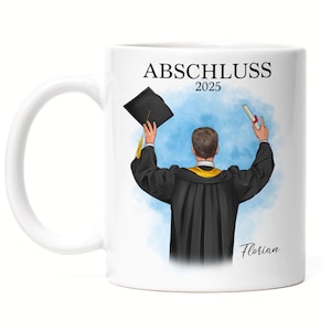 Bachelor Master Tasse 2025 Abschluss Geschenk Personalisiert Name Absolvent Doktor Mann Herren Schulabschluss Abitur Abi