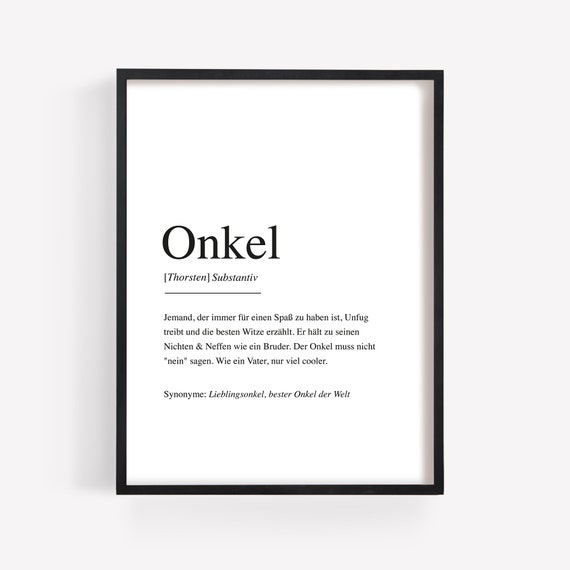 Poster Bild Onkel Definition Personalisiert Name Etsy