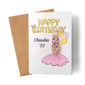 Cartão de aniversário personalizado para meninas e mulheres – presente perfeito para 12 13 14 16 e 18 aniversários.