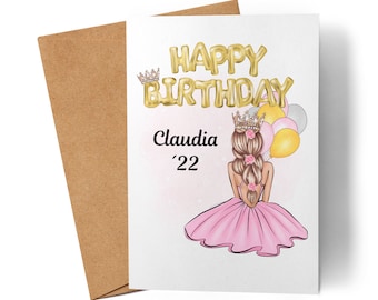 Personalisierte Geburtstagskarte für Mädchen und Frauen - Perfektes Geschenk für 12 13 14 16 und 18 Geburtstage Karte Geldgeschenk