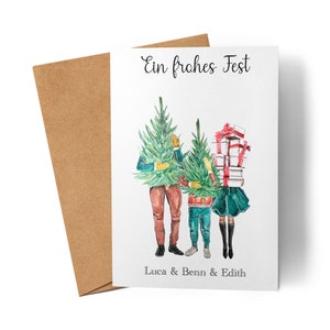 Weihnachtskarte Personalisiert Familie Karte Idee Geschenk Eltern Kinder Persönlich Nikolaus Weihnachten Xmas Geschenk Gutschein