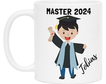 Cup Master Personalizable Name Hair Color Graduation Graduate Gift Personalized Gift Idea Graduation Coffee Cup Men Men