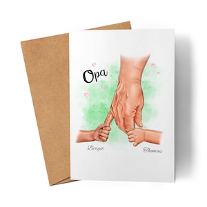 Opa Karte Geburtstag Personalisiert für Opa Enkel Enkelin Baby Geschenk Kinder Opa Geschenk Vatertag Geburtstagskarte
