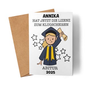 Carte de remise de diplôme, carte de félicitations personnalisée pour l'obtention d'un diplôme, cadeau de remise de diplôme, dictons pour fille, carte amusante, examen réussi, remise de diplôme