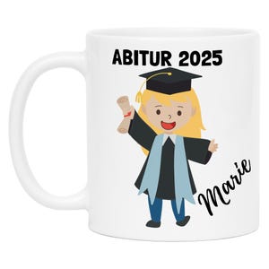 Tasse Abitur Personalisierbar Name Haarfarbe Abschluss Abi 2025 Geschenk Schule Personalisiert Geschenkidee Kaffeetasse Mädchen