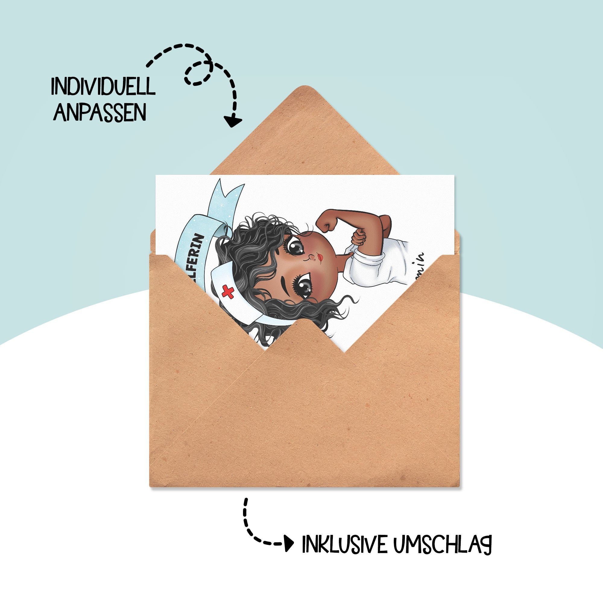 Personalisiertes Danke-Karte Für Krankenschwester/Ärztin – Mit Name & Spruch, Inkl. Umschlag