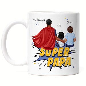 Super Dad Personalized Father's Day Mug Gift for Dad Father Birthday Father's Day Gift with Son Daughter Baby