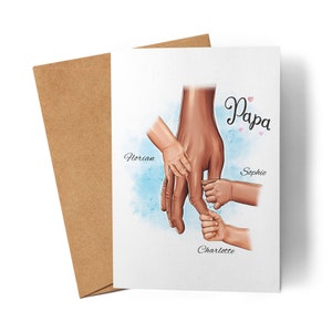 Carte Père Fête des Pères Personnalisée pour Papa Fils Fille Bébé Cadeau Enfants Pères Cadeau Fête des Pères Carte Fête des Pères