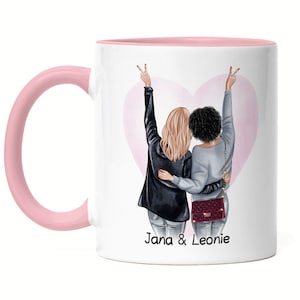 Tazza fidanzata, tazza migliore amica, regalo migliore amica, tazza personalizzata, tazza personalizzata, tazza migliore amica rosa