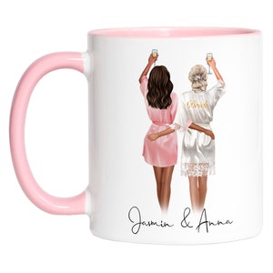 Trauzeugin Tasse Personalisiert Name Brautjungfer Braut Frage & Danke-Geschenk Freundinnen Brautjungfern Brautparty Hochzeit Kaffee-Tasse Rosa