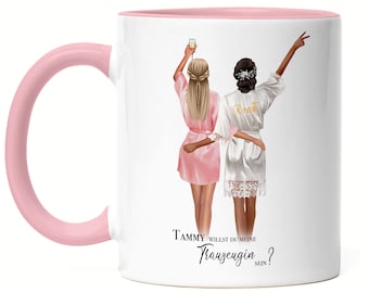 Willst du meine Trauzeugin sein Tasse Rosa Personalisiert Name Brautjungfer Geschenk Braut Frage & Danke-Geschenk Freundinnen