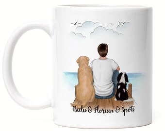 Hond papa mok gepersonaliseerde hond eigenaar cadeau hondenliefhebber honden hond papa hond fan hond motief huisdier