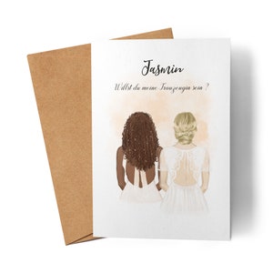Carte de demoiselle d'honneur personnalisée, questions de demoiselle d'honneur, cadeau de remerciement pour amis, demoiselles d'honneur et carte de vœux pour fête nuptiale