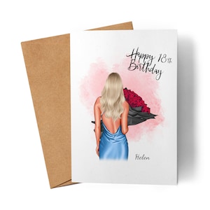 Karte Geburtstag Frau Mädchen Geburtstagskarte Freundin Frau Happy Birthday Karte Card Faltkarte Grußkarte Personalisiert Geschenk
