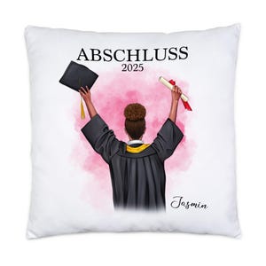 Bachelor Master Kissen inkl. Füllung 2025 Bachelor Abschluss Geschenk Personalisiert Absolventin Doktor Frauen Schulabschluss Abitur Abi