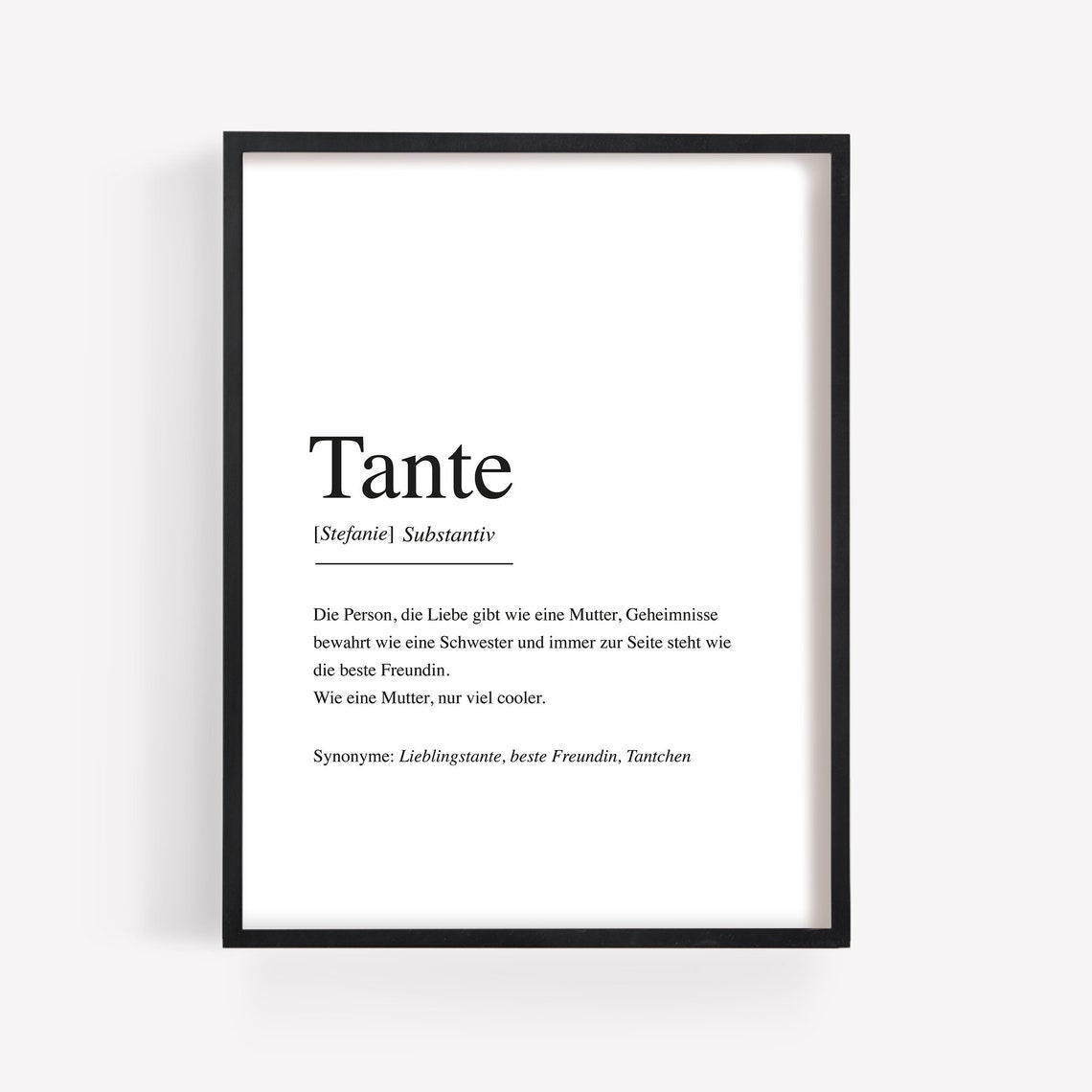 Was Bedeutet Tante Auf Englisch Poster Bild Tante Definition Personalisiert Name | Etsy