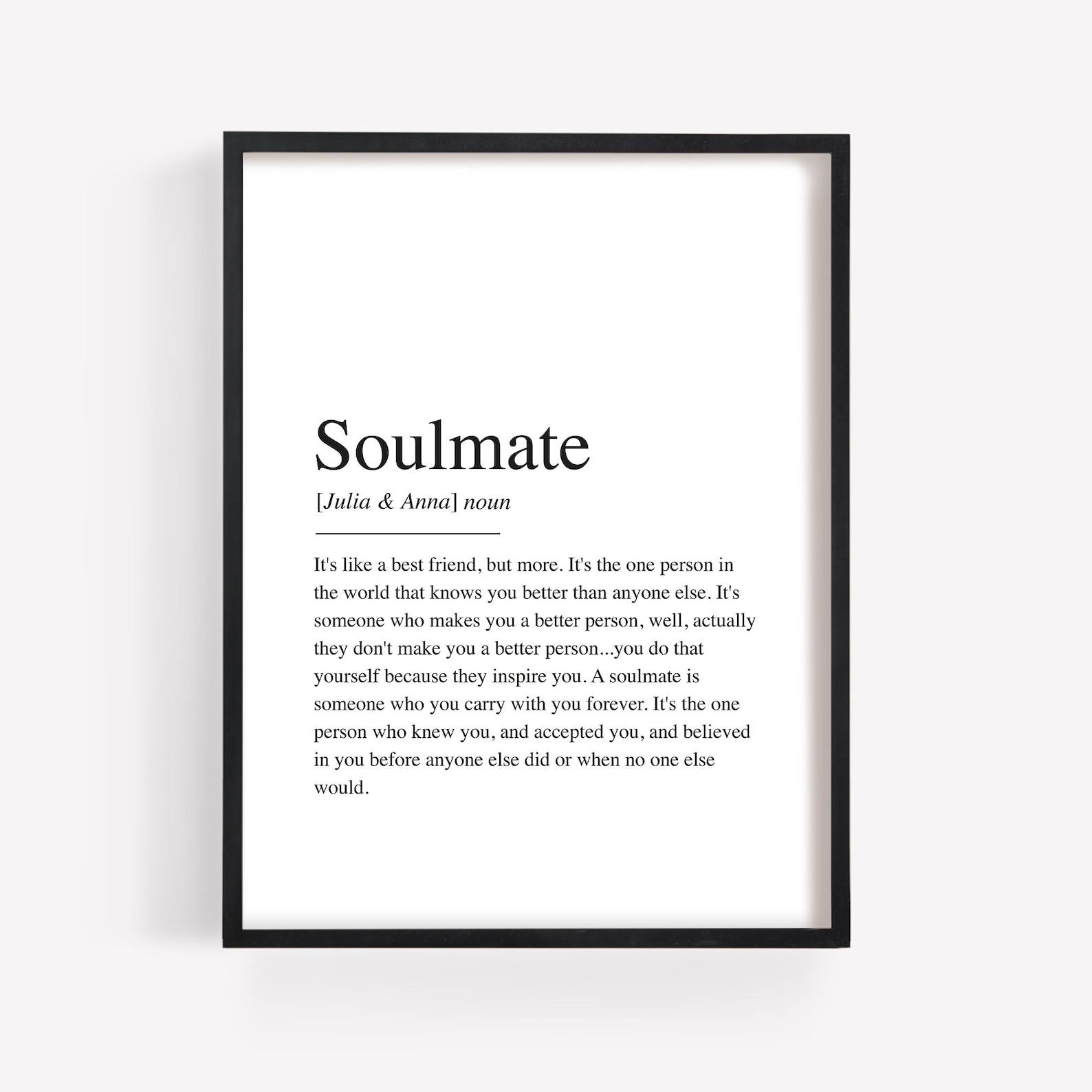 Poster Soulmate Definition Bild Personalisiert mit Name Etsy