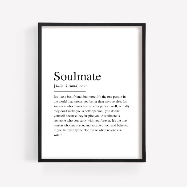 Poster Soulmate Definition Bild Personalisiert mit Name Etsy