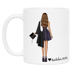 Tasse Bachelor Master Abschluss 2025  Absolventin Geschenk Personalisiert Graduierung Doktor Lehrer Kaffeetasse Frauen Damen Personalisieren