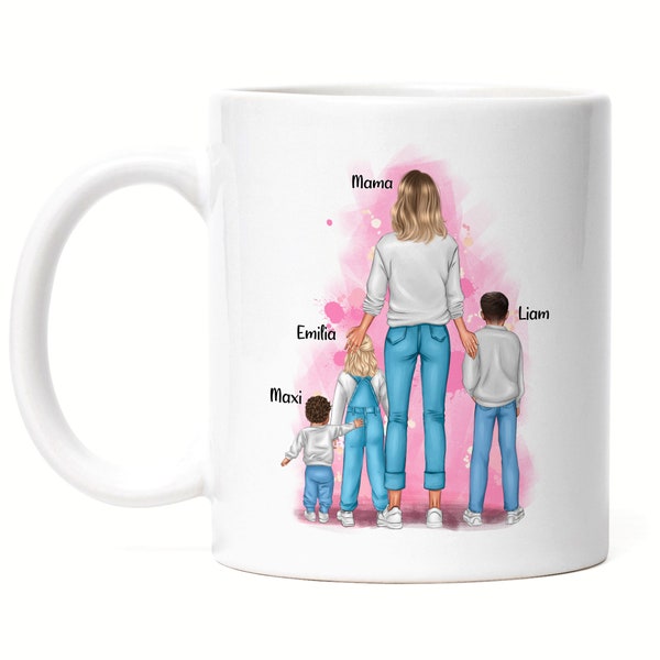 Mutter Kind Tasse Personalisiert Name Mama Kinder Tochter Sohn Baby Geschenk Mütter Muttertag Muttertagsgeschenk