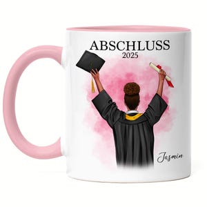 Bachelor Master Tasse Rosa 2025 Bachelor Abschluss Geschenk Personalisiert Name Absolventin Doktor Frauen Damen Schulabschluss Abitur Abi