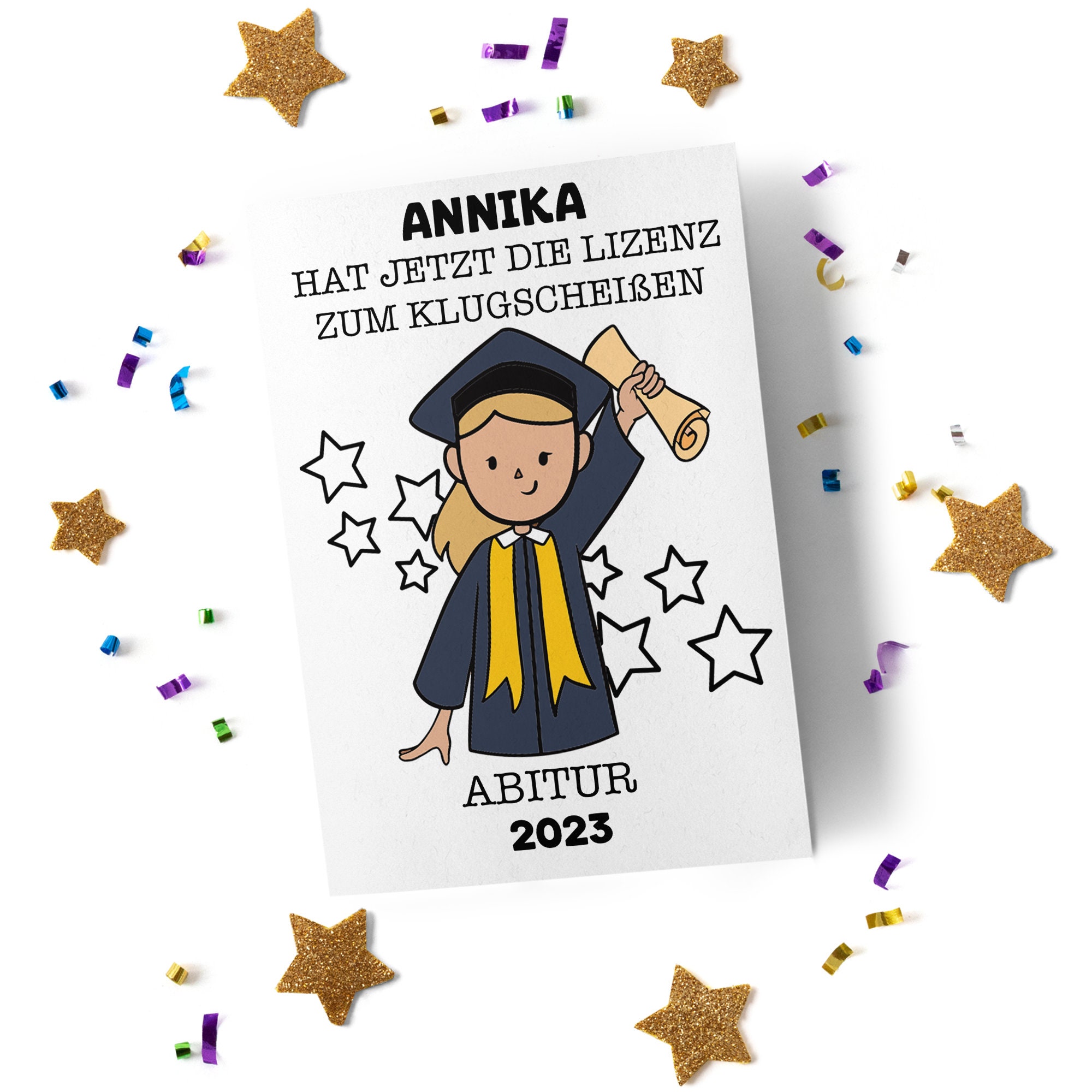 Abitur Karte Personalisiert Glückwunschkarte zum Abitur Abi