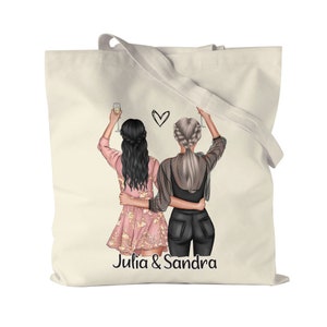 Best Friend Jute Bag Personalized Name Birthday Gift Best Friend Girlfriend Gift Create your own friendship image 1