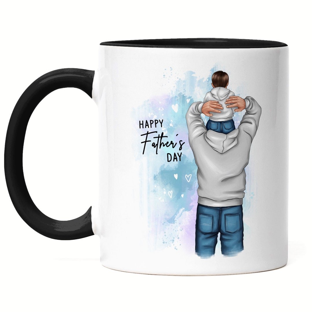 Father Child Cup Black Father's Day Gift Personalized Dad Kids Baby Son ...