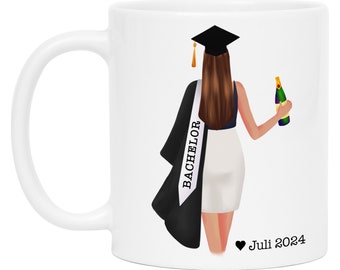 Tasse Abschluss 2024 Bachelor Master Absolventin Geschenk Personalisiert Graduierung Doktor Lehrer Kaffeetasse Frauen Damen Personalisieren