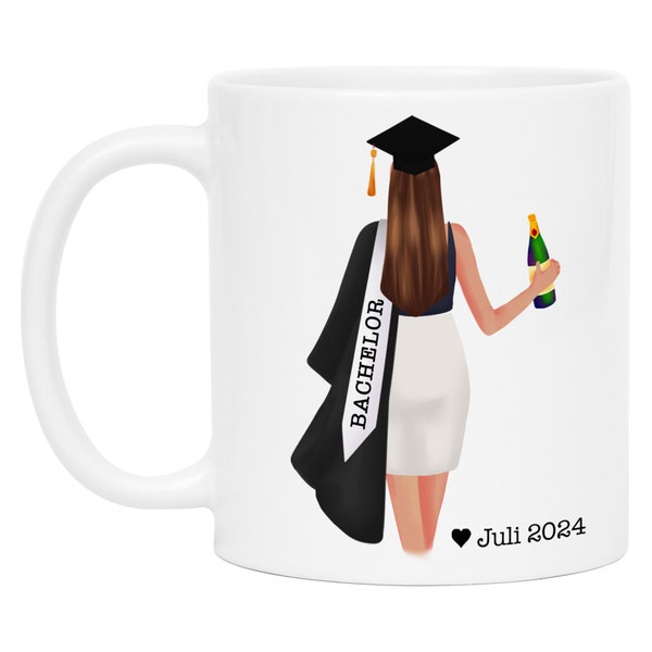 Tasse Graduation 2024 Bachelor Master Graduate Cadeau personnalisé Graduation Docteur Enseignant Tasse à café Femmes Dames Personnaliser