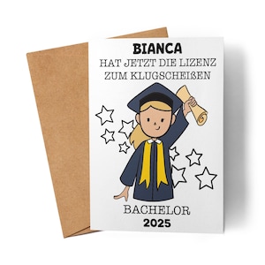 Carte de baccalauréat personnalisée pour femme, cadeau de baccalauréat, carte de félicitations pour diplôme, décoration de diplôme, examen