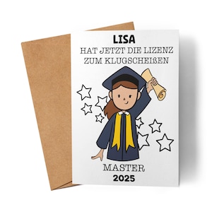 Master Card Personalizzata Donna Master Regalo Laurea Laurea Biglietto di Congratulazioni Decorazione Laurea Esame