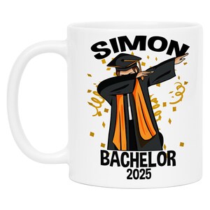 Tasse Bachelor Dabbing Absolvent Abschluss Geschenk Personalisiert Name Geschenkidee Graduierung Kaffeetasse Männer Frauen 2025
