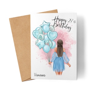 Karte Geburtstag Frau Mädchen Geburtstagskarte Frau Freundin Happy Birthday Karte Card Faltkarte Grußkarte Personalisiert Geschenk