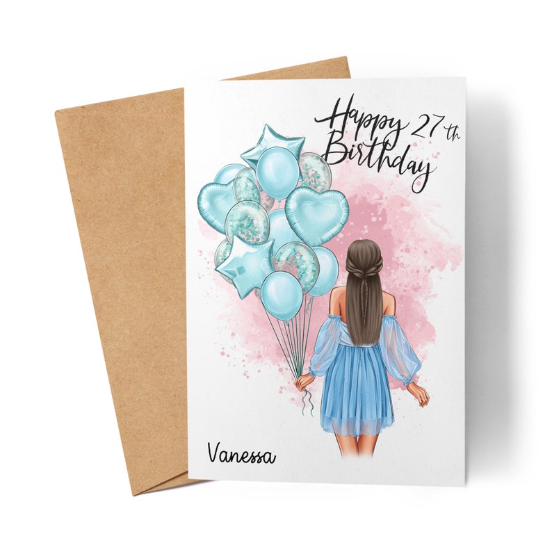 Karte Geburtstag Frau Mädchen Geburtstagskarte Frau Freundin Happy Birthday Karte Card Faltkarte Grußkarte Personalisiert Geschenk Bild 1