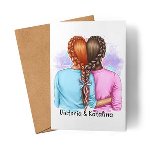 Beste Freundinnen Karte Personalisiert BFF Friends Freundin Schwester Freundinnen Geschenk Freundschaft Freundschaftskarte Selbst Gestalten