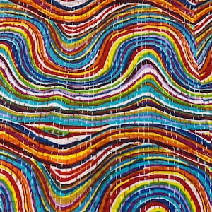Rainbow Wave Colourful Kantha Quilt Queen Pure Cotton Kantha Throw Blanket Bedspread Coverlet Kantha Bed Cover Boho Quilt