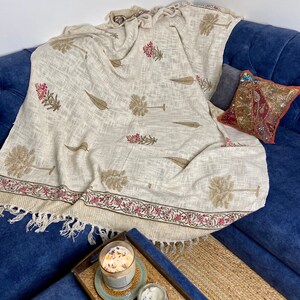 Palm Tree Gold Minimal Leaf Boho Hand Block Mud Cloth Pure Cotton Bohemian Throw Handmade Throw Sofa Throw Blanket Boho Quilt Bed Throw