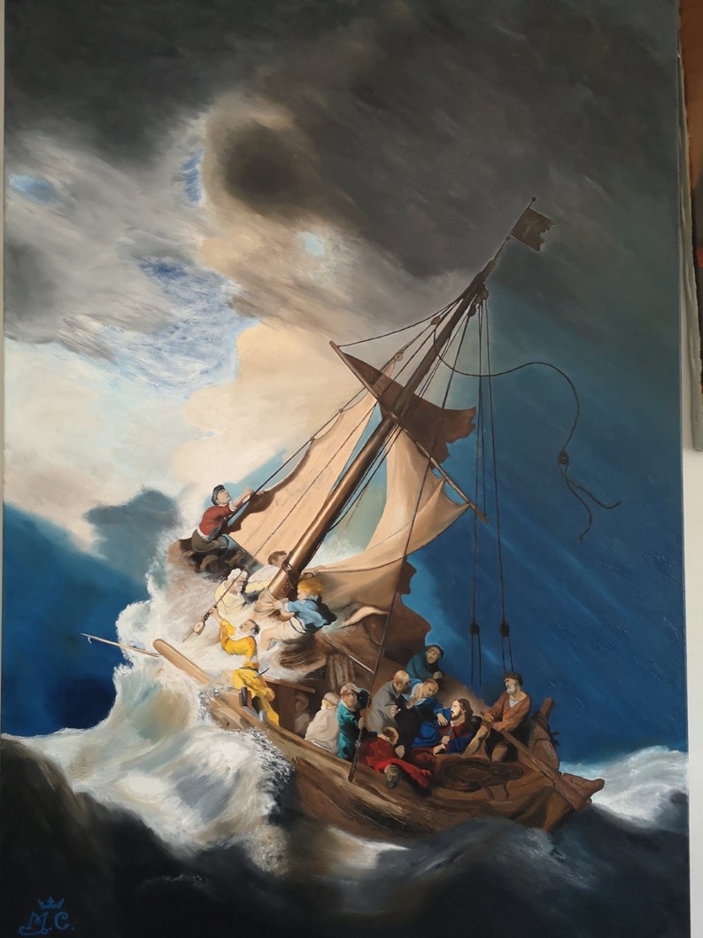Rembrandt Van Rijn Christ during a storm on the Sea of Etsy