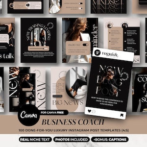 Coaching Instagram-berichtsjablonen Canva, neutraal roze Instagram-branding, zakelijke marketing, sociale media-inhoud, luxe esthetische feed