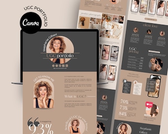 UGC Portfolio Template, UGC Canva Template, UGC Media Kit, Ugc Website Template, Ugc Canva Website, Ugc Landing Page, Minimal Ugc Portfolio