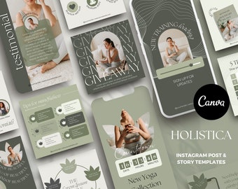 Organic Instagram Canva Templates, Wellness Instagram Templates, Natural IG Canva Templates, Wellness Coach Instagram, Post Story Templates