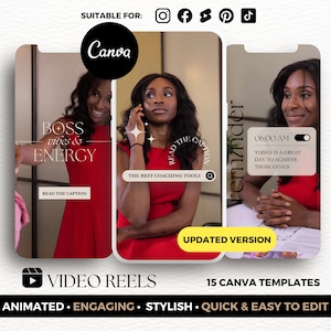 Modelli di bobine video Instagram Canva, bobine di fidanzamento, modelli di bobine motivazionali, bobine di citazioni animate, copertine di bobine di lusso