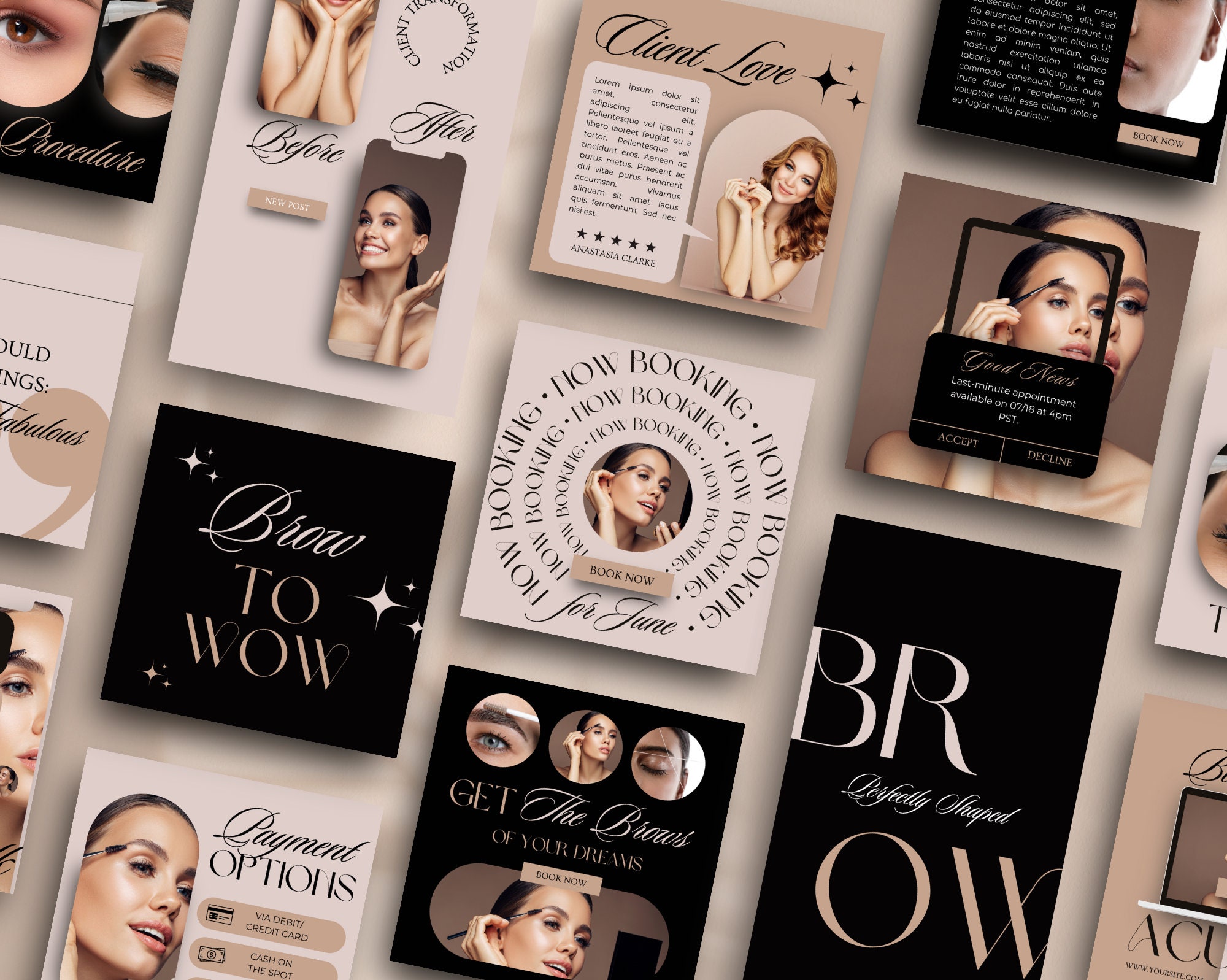 Microblading Instagram Templates Canva, PMU Post Templates, Brow Tech ...