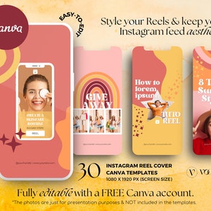 Instagram Reel Cover Templates Boho Reel Covers Bright - Etsy