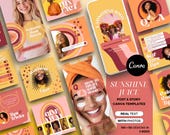 Colorful Instagram Post Templates, Boho Canva Templates, Bright Instagram Posts, Vibrant Post Templates, Retro Vibes Creative Templates IG