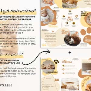 Pet Canva Instagram Puzzle Feed Template, Pet Instagram Templates, Cat ...
