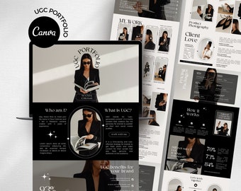 UGC Portfolio Template Canva, UGC Website Template, UGC Media Kit, Content Creator Kit, Minimalist ugc portfolio, Neutral ugc starter kit